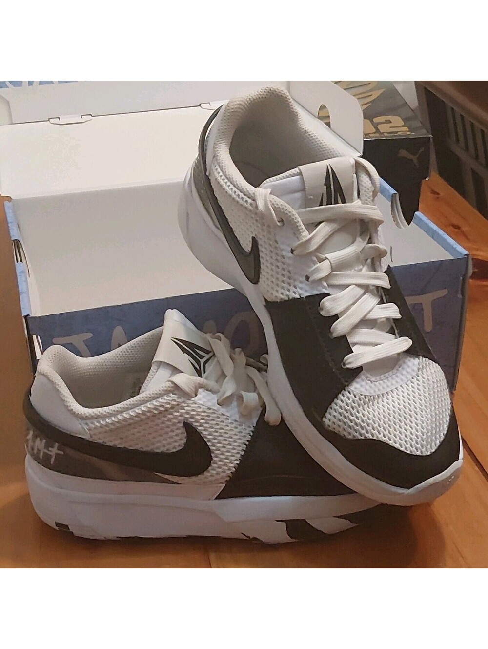 Nike Ja 1 (GS) Unisex Kids 5.5Y White/Black Low Top Lace Up Mesh DX2294-102